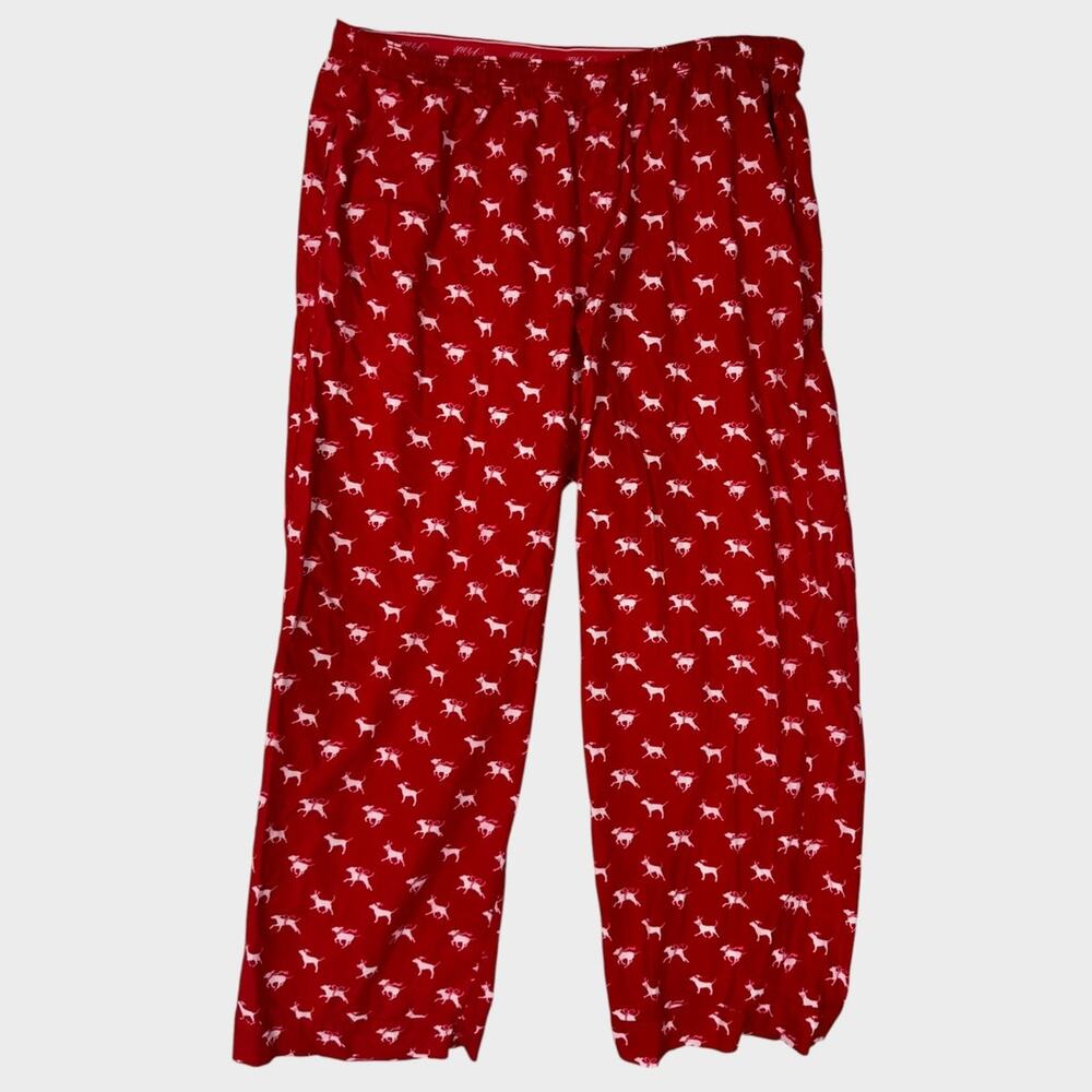 Victoria's Secret PINK XXL Red White Holiday Dog Print Lounge Pajama Pants - Picture 5 of 12